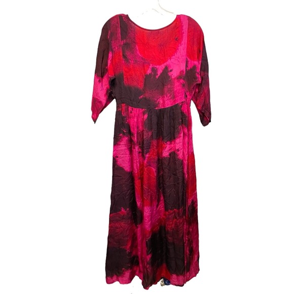 Norblack Norwhite Anthropologie Lysandra Tie-Dye Maxi Dress‎ Size XS Pink Red - Picture 3 of 8